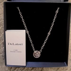 DeLatori 925 Silver & Lilac Crystal 20” Necklace